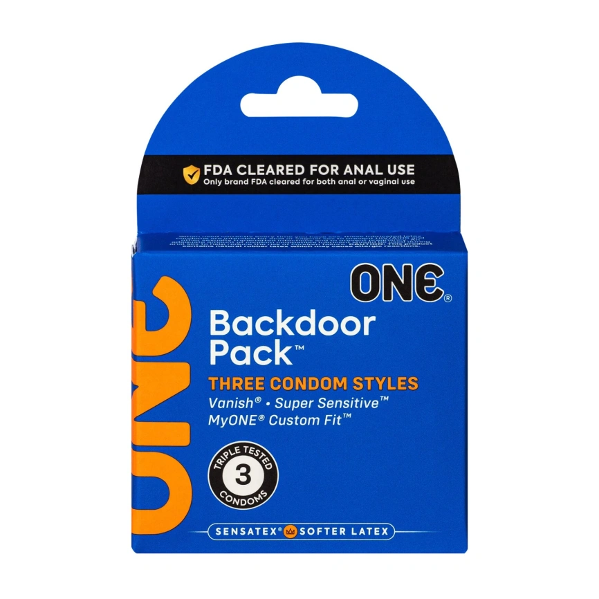 Презервативы ONE Backdoor, 3 шт, 3 вида, картонная упаковка фото 1