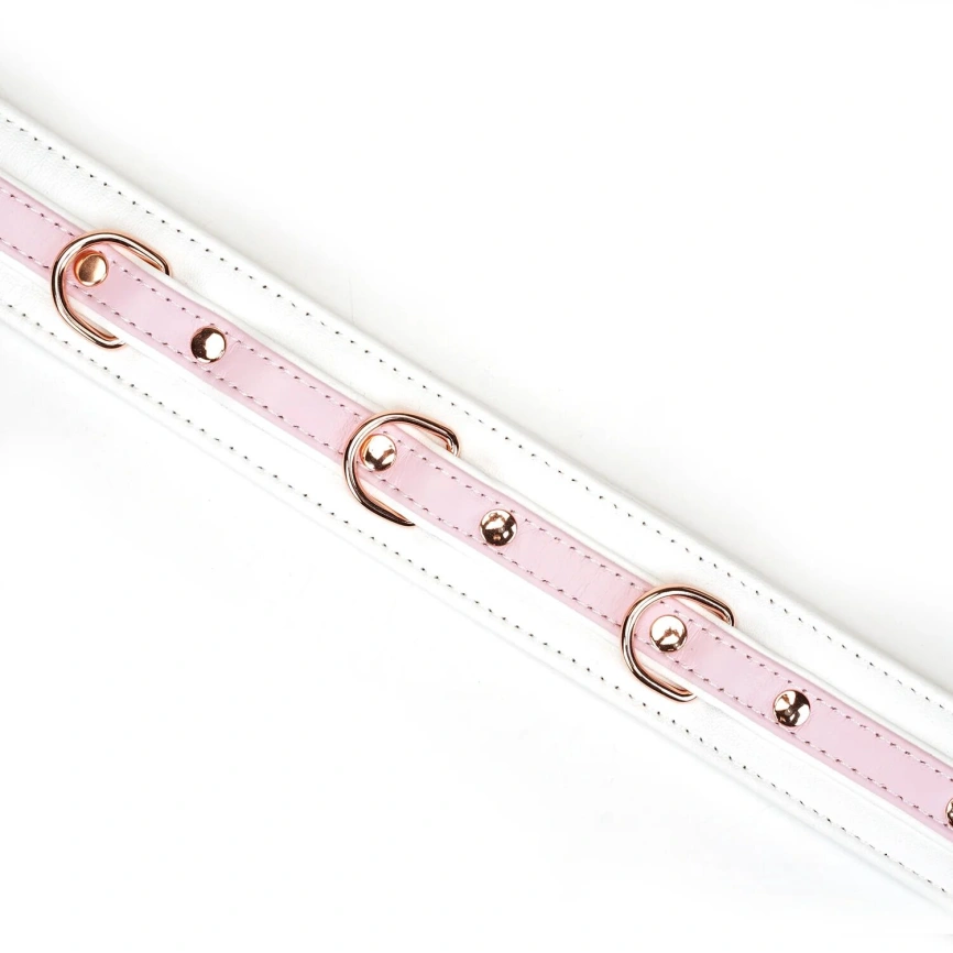 Ошейник с поводком Liebe Seele White & Pink Fairy Goat Leather Collar фото 3