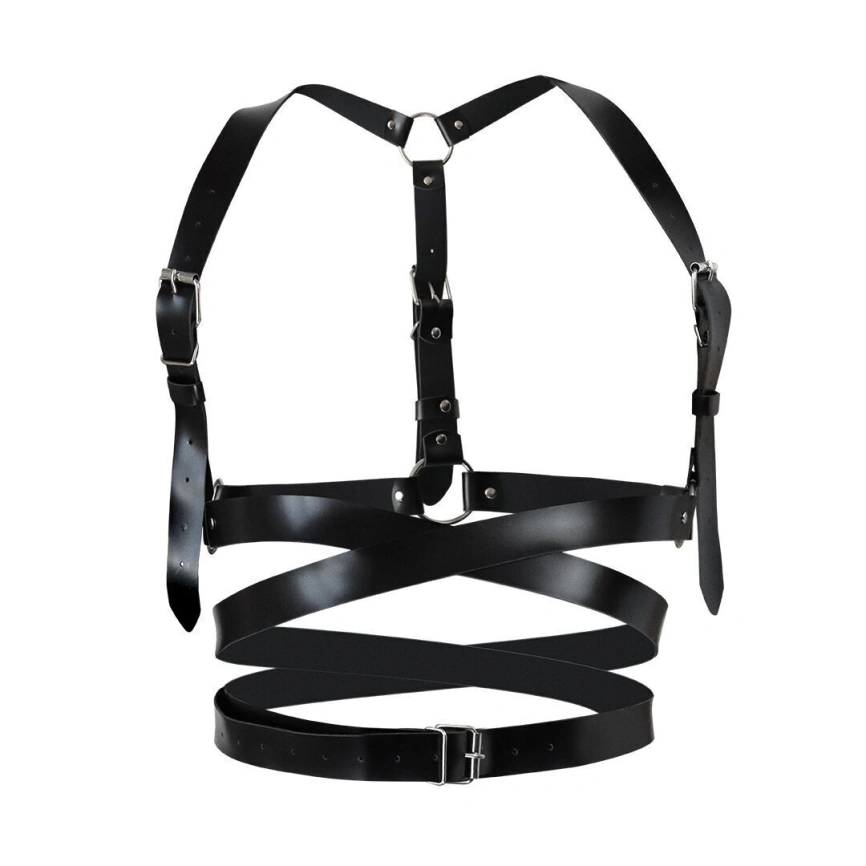 Кожаная портупея Art of Sex - Melani Leather harness, Черная L-2XL фото 1