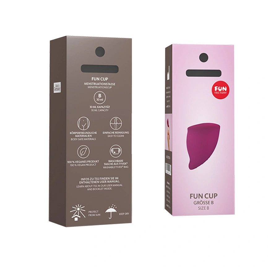 Менструальная чаша Fun Factory FUN CUP SIZE B, бордовая, многоразовая, диаметр 4,3 см, объем 30 мл фото 5
