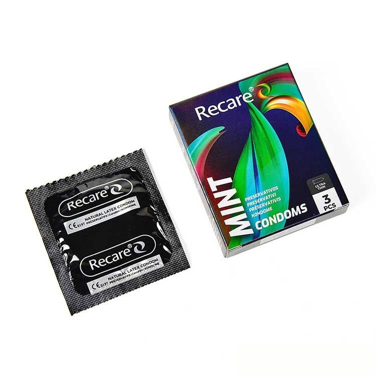Презервативи Holographic Recare Ultra Thin Mint Condoms 3шт, ультратонкі, аромат: м'ята фото 2