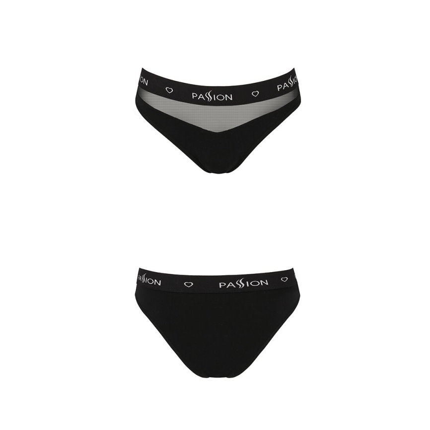 Трусики з прозорою вставкою Passion PS006 PANTIES L, black фото 5