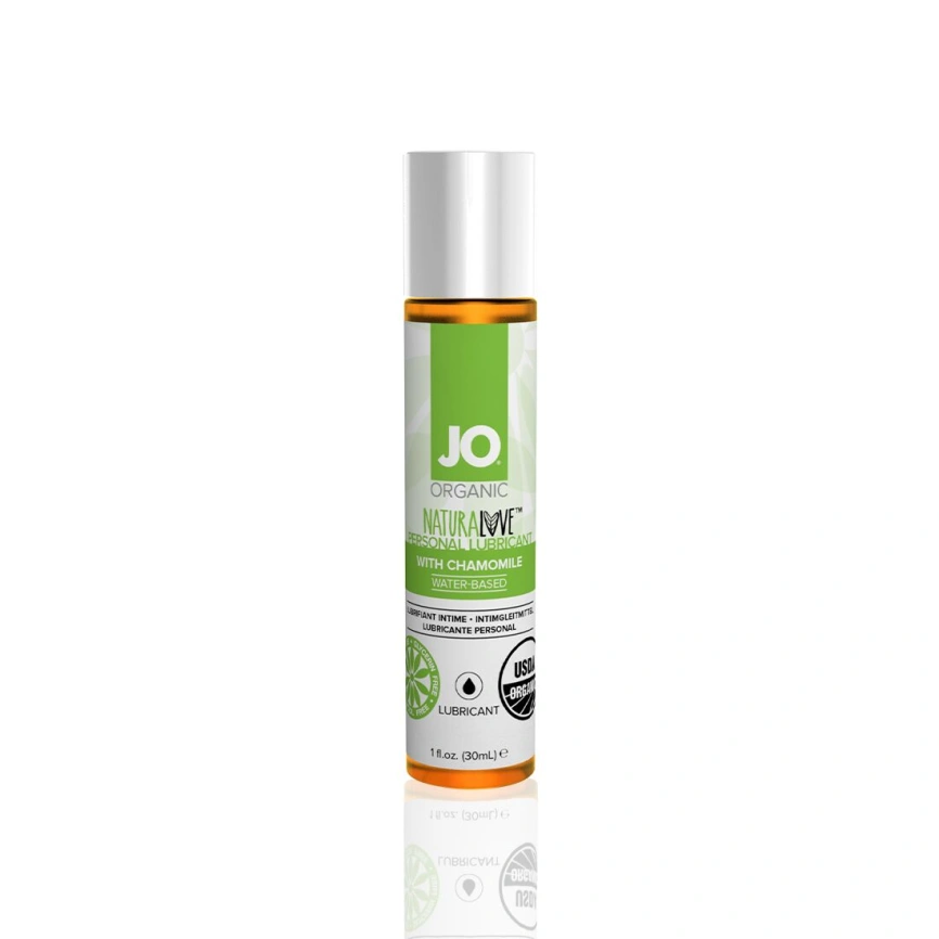 Смазка на водной основе JO NATURALOVE — ORGANIC (30 мл) с экстрактом листьев агавы и ромашки фото 1