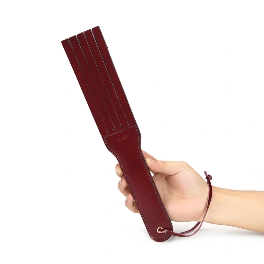 Двусторонний паддл Liebe Seele Wine Red Spanking Paddle, натуральная кожа фото 6