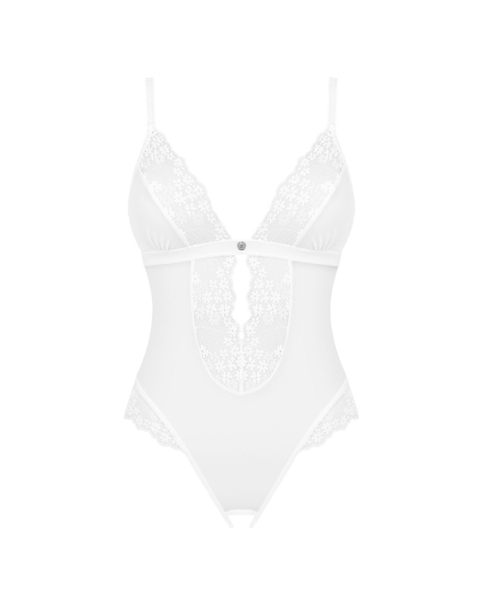 Еротичне напівпрозоре боді Obsessive Heavenlly crotchless teddy M/L, з доступом фото 3