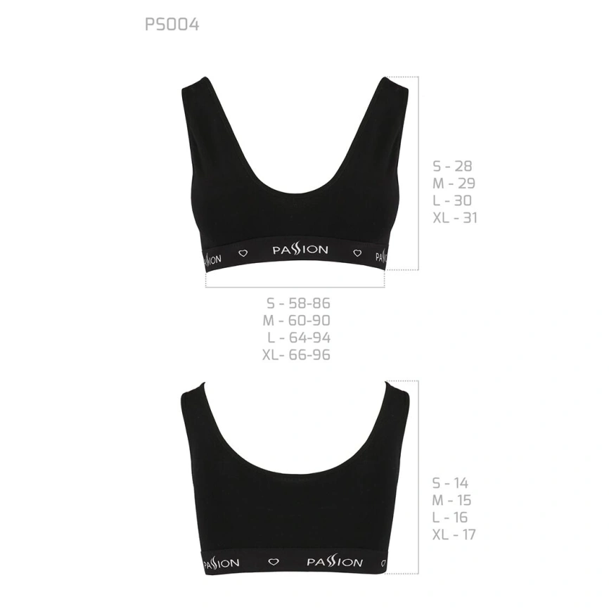 Спортивный топ с широкой резинкой Passion PS004 TOP L, black фото 13