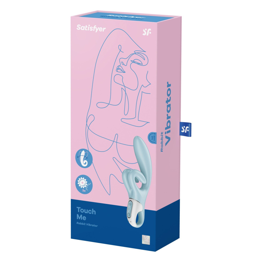 Вібратор-кролик Satisfyer Touch Me Blue, подвійний відросток, 3 потужні мотори фото 7