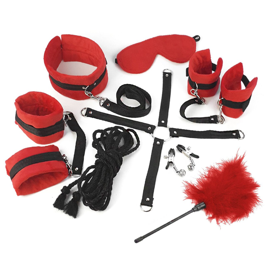BDSM-набір Art of Sex – Soft Touch BDSM Set, червоний, 9 предметів фото 4