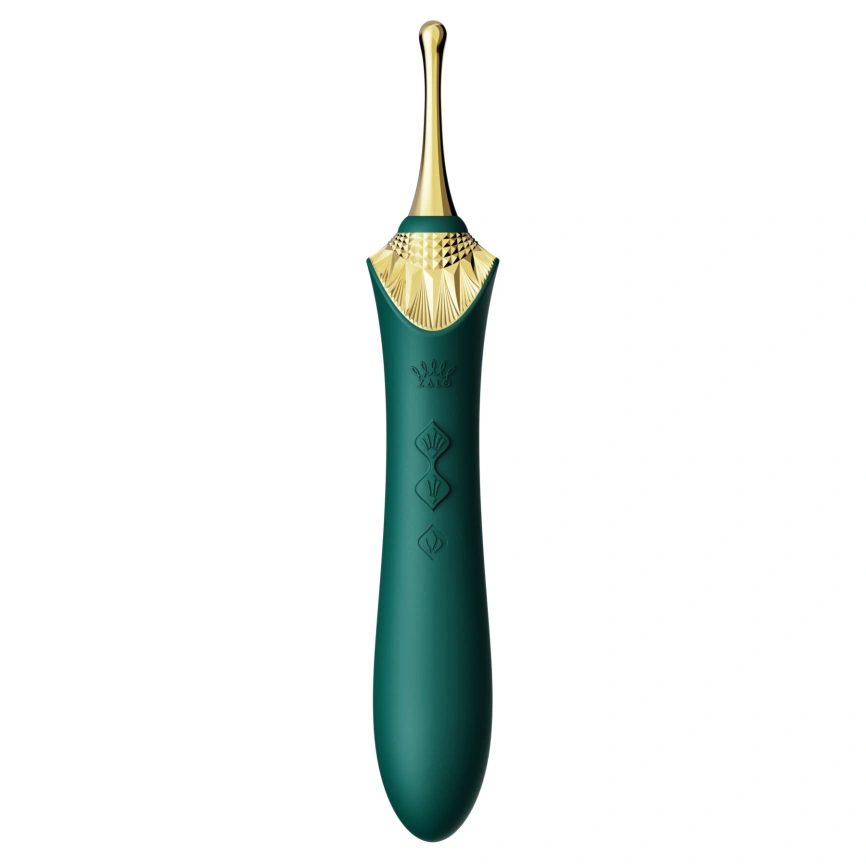 Мультифункциональный вибратор Zalo — Bess 2 Turquoise Green, 4 насадки, подогрев фото 8