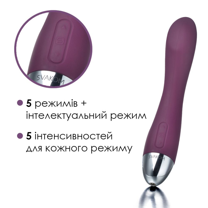 Вібратор для точки G з інтелектуальним режимом Svakom Amy Violet фото 3