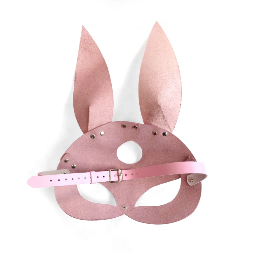 Кожаная маска Зайки Art of Sex - Bunny mask, цвет Розовый фото 4