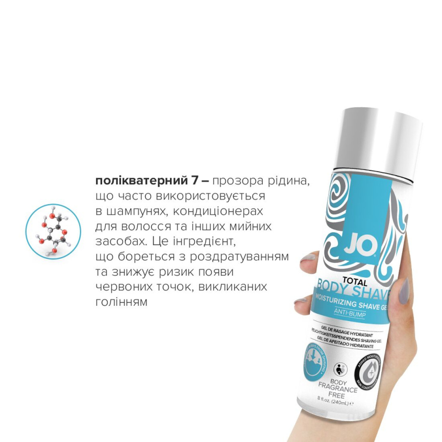 Гель для гоління JO TOTAL BODY — Anti-bump Intimate Shaving Gel (240 мл) зволожувальний фото 5