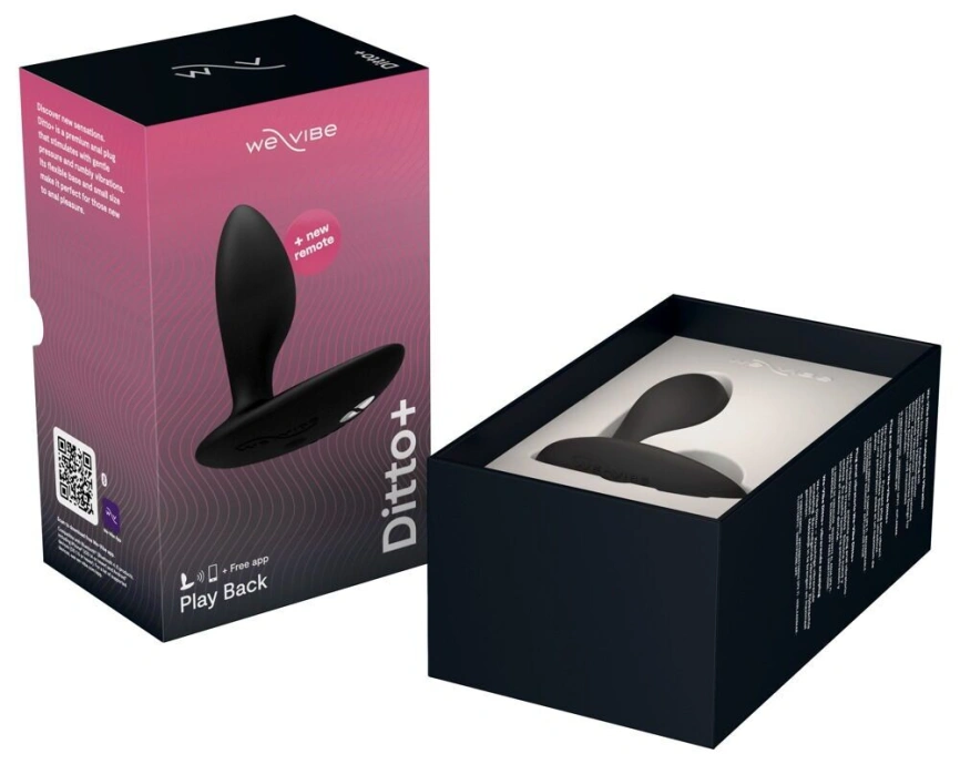 Анальная смарт-вибропробка We-Vibe Ditto+ Satin Black с пультом ДУ фото 9
