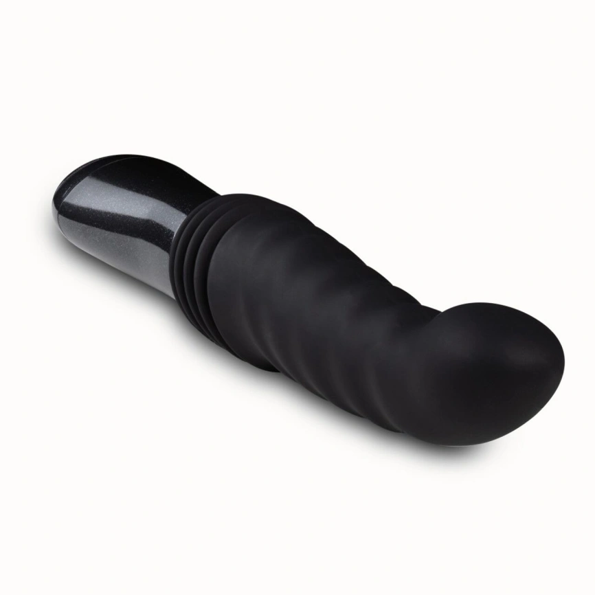 Пульсатор Blush Temptasia – Lazarus Thrusting Dildo – Black, ребристый ствол, 3 скорости фото 1