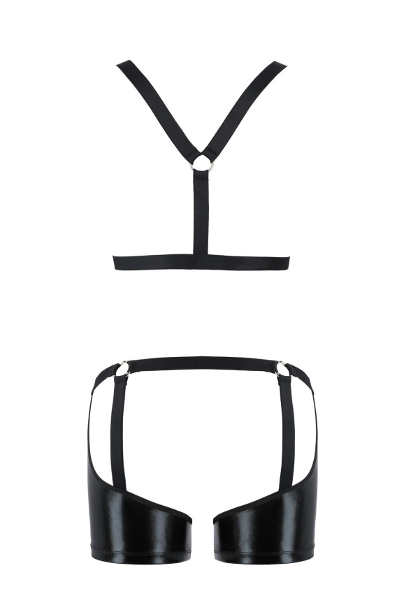 Комплект еротичної чоловічої білизни Passion 047 SET JOHN XXL/XXXL Black, труси, портупея фото 4