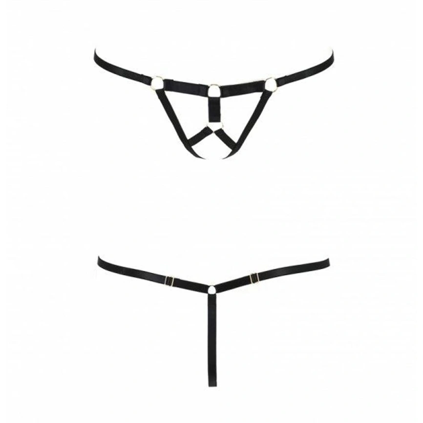 Трусики стринги из стреп Passion Exclusive ARMANDA THONG S/M, black фото 10