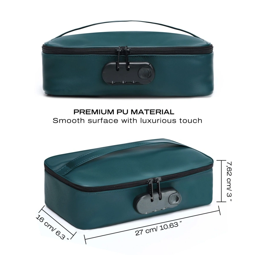 Кейс для игрушек Dorcel DISCREET BOX LUXURY GREEN, кодовый замок, 27×16×7,62 см фото 6