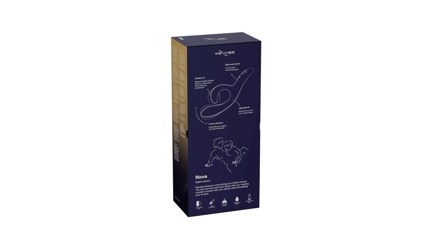 Смарт вибратор-кролик We-Vibe Nova Midnight Blue, эргономичный, регулируемый угол наклона ствола фото 10