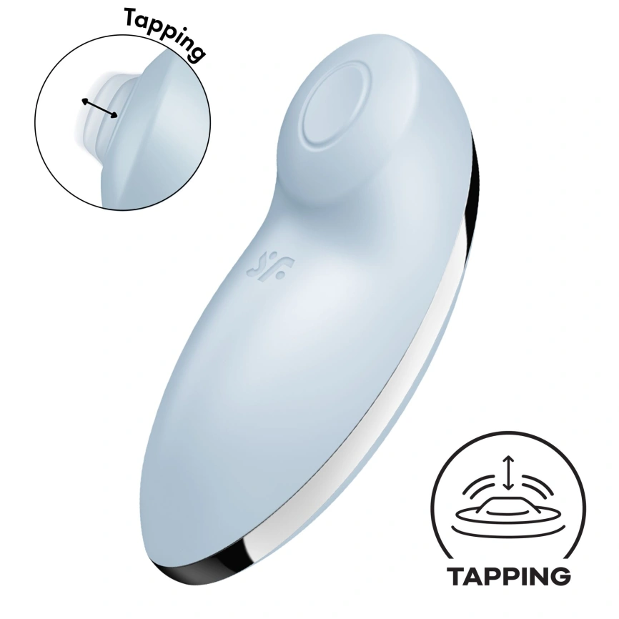 Вибростимулятор-пульсатор Satisfyer Tap & Climax 2 Blue, эффект постукивания пальцем фото 1