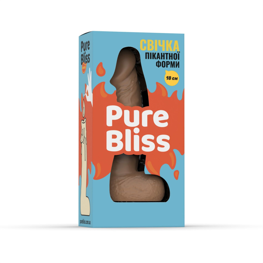 Свічка у вигляді члена Pure Bliss BIG Brown 18 см фото 6