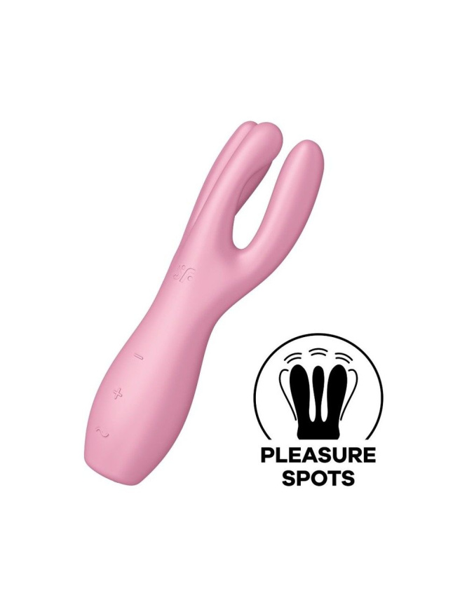 Кліторальний вібратор Satisfyer Threesome 3 Pink з трьома пальчиками фото 1
