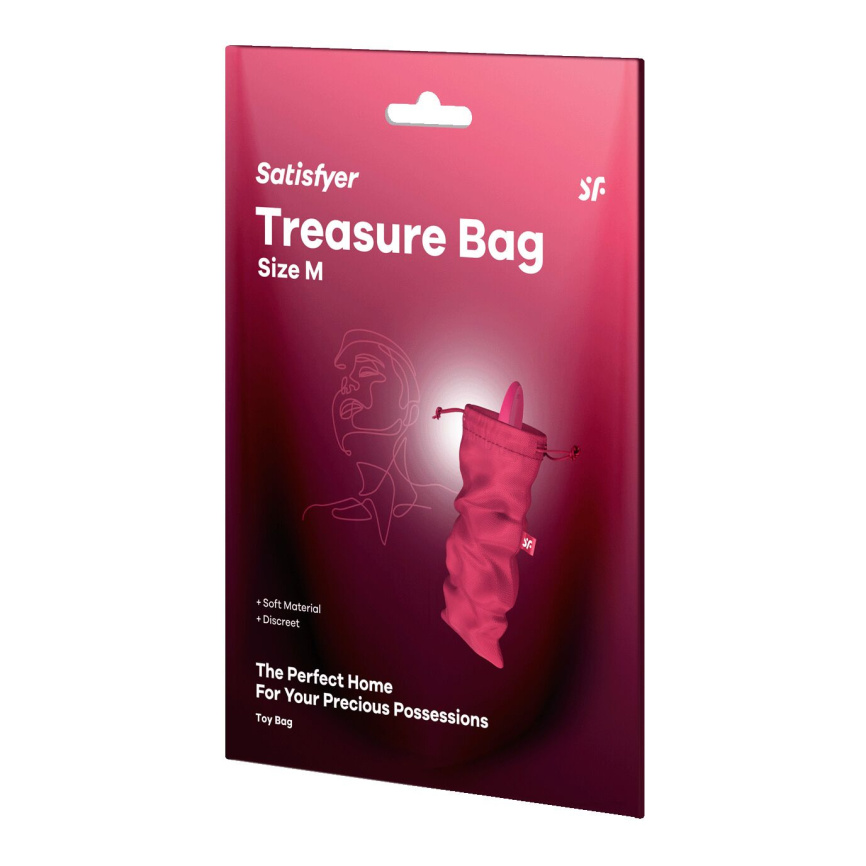 Мішечок для секс-іграшок Satisfyer Treasure Bag M, рожевий, на шнурку фото 2