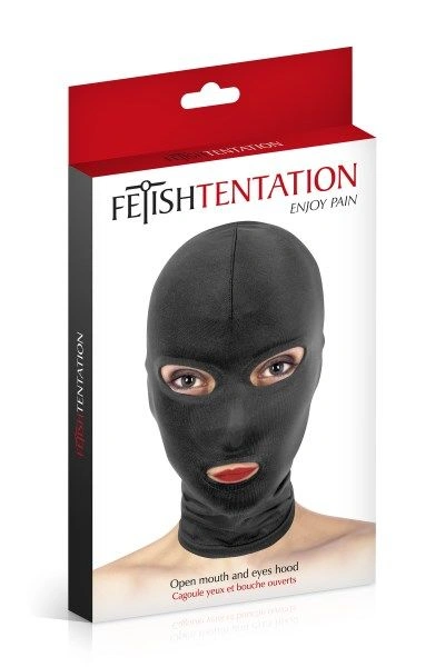 Капюшон для БДСМ с открытыми глазами и ртом Fetish Tentation Open Mouth and Eyes Hood фото 2