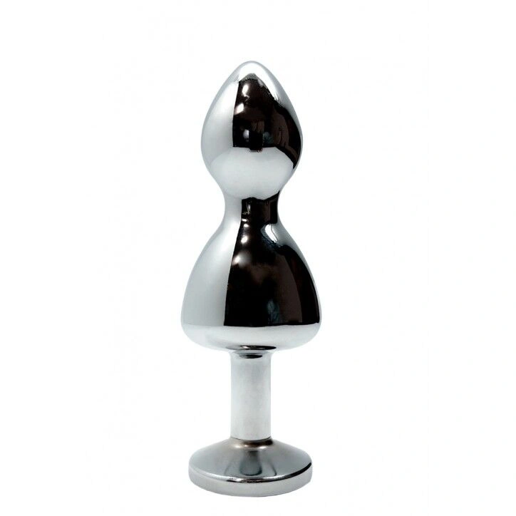 Металлическая анальная пробка Wooomy Lollypop Double Ball Metal Plug Blue M диаметр 3,1, длина 9,4 с фото 2