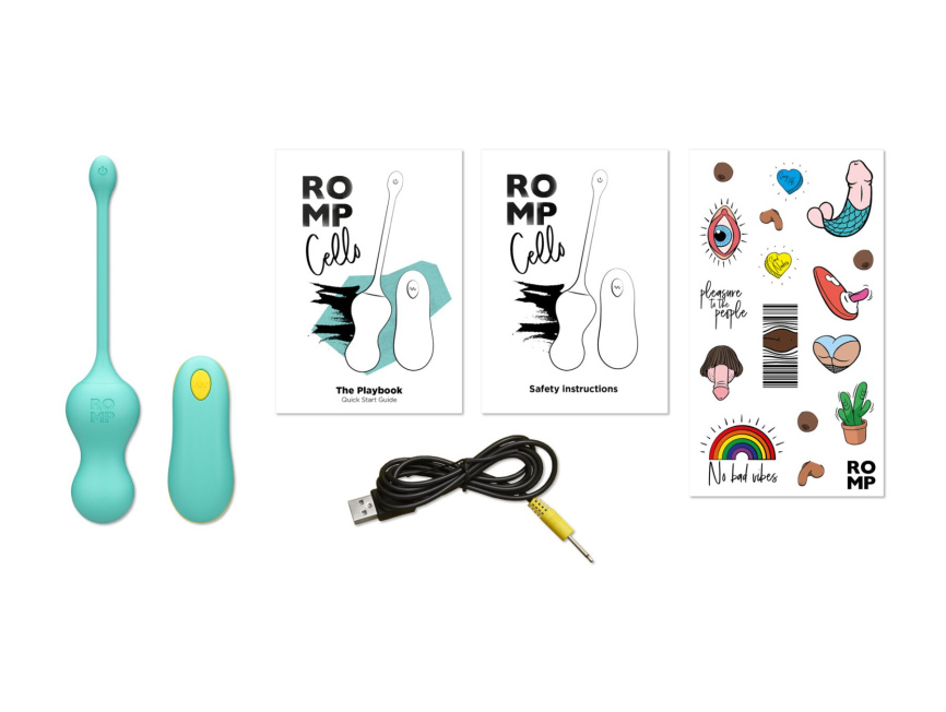 Віброяйце для точки G з пультом керування Romp Cello Light Teal, водонепроникне фото 7