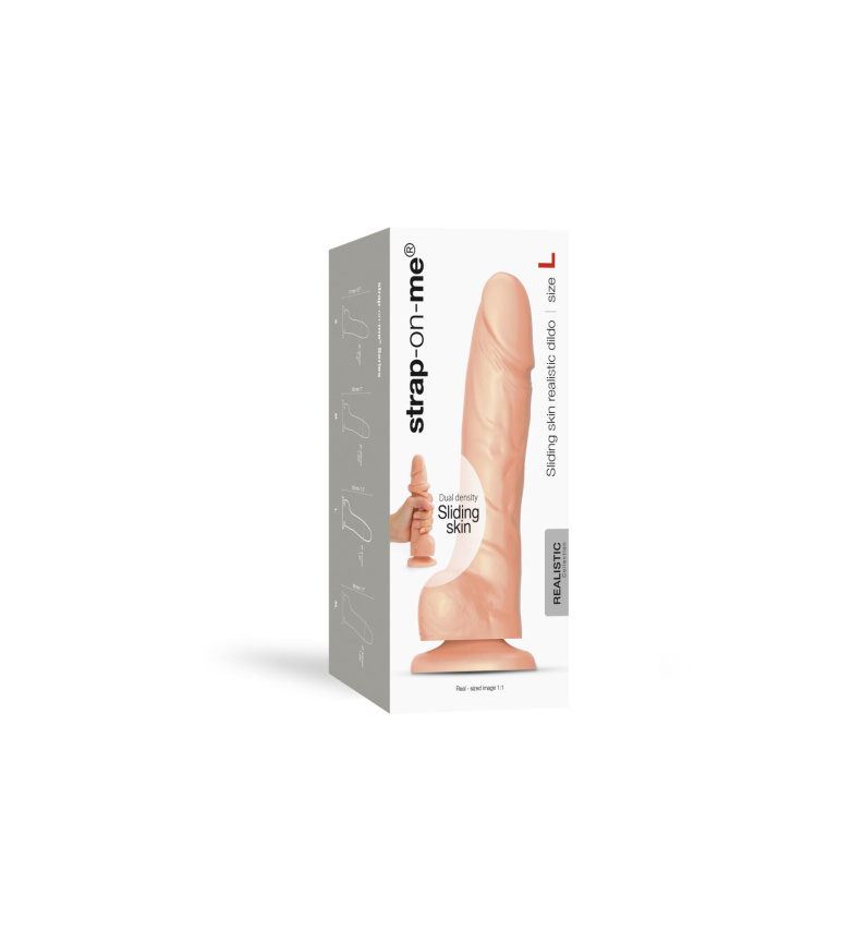 Реалістичний фалоімітатор Strap-On-Me Sliding Skin Realistic Dildo Vanille L, ефект рухливої шкіри фото 8