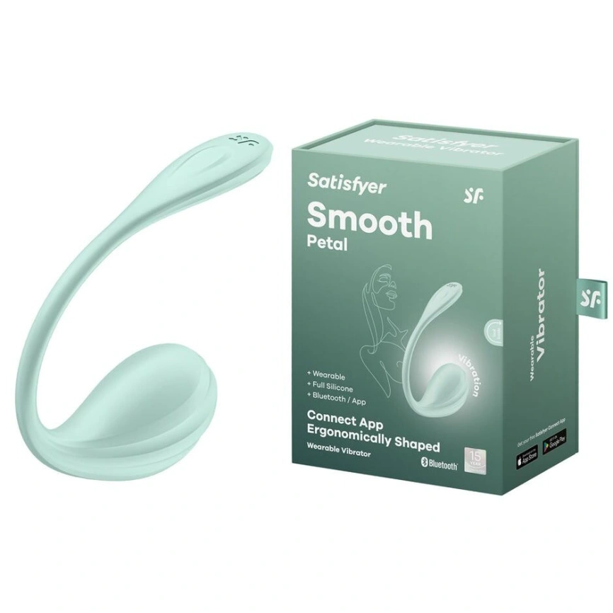 Смарт-виброяйцо Satisfyer Smooth Petal Connect App Mint фото 8