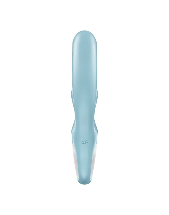 Вібратор-кролик Satisfyer Love Me Blue, гнучкий, відросток з потрійним кінчиком фото 5