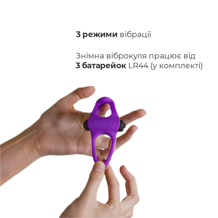 Ерекційне віброкільце Adrien Lastic Lingus MAX Violet з язичком для стимуляції клітора фото 3