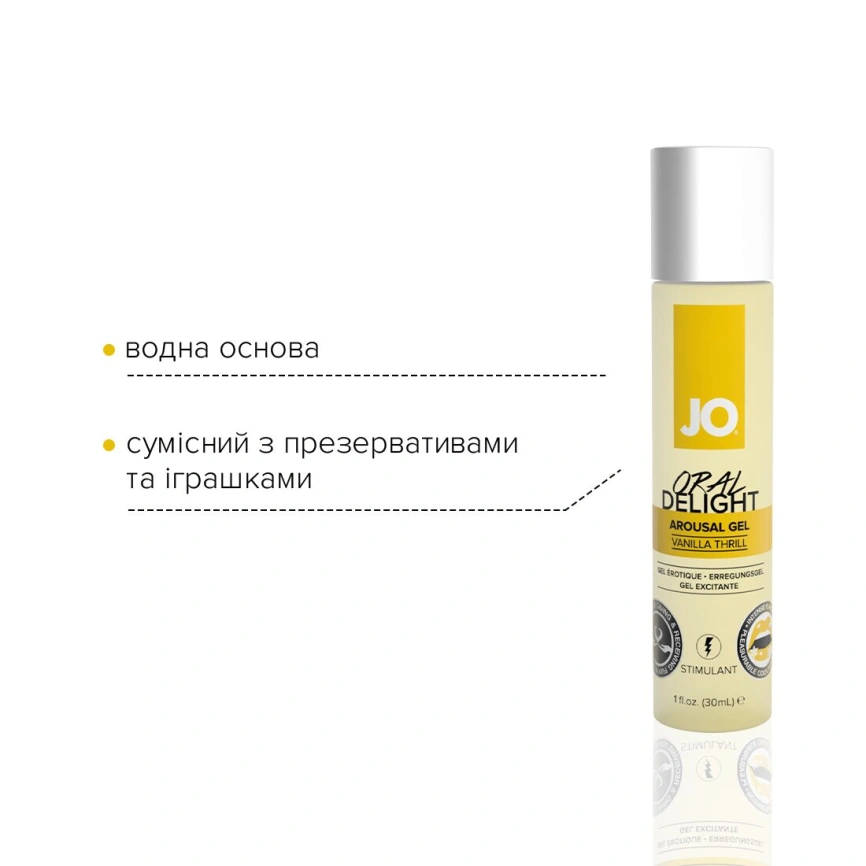 Гель для оральных ласк JO Oral Delight Vanilla Thrill (30 мл), эффект холод-тепло фото 4