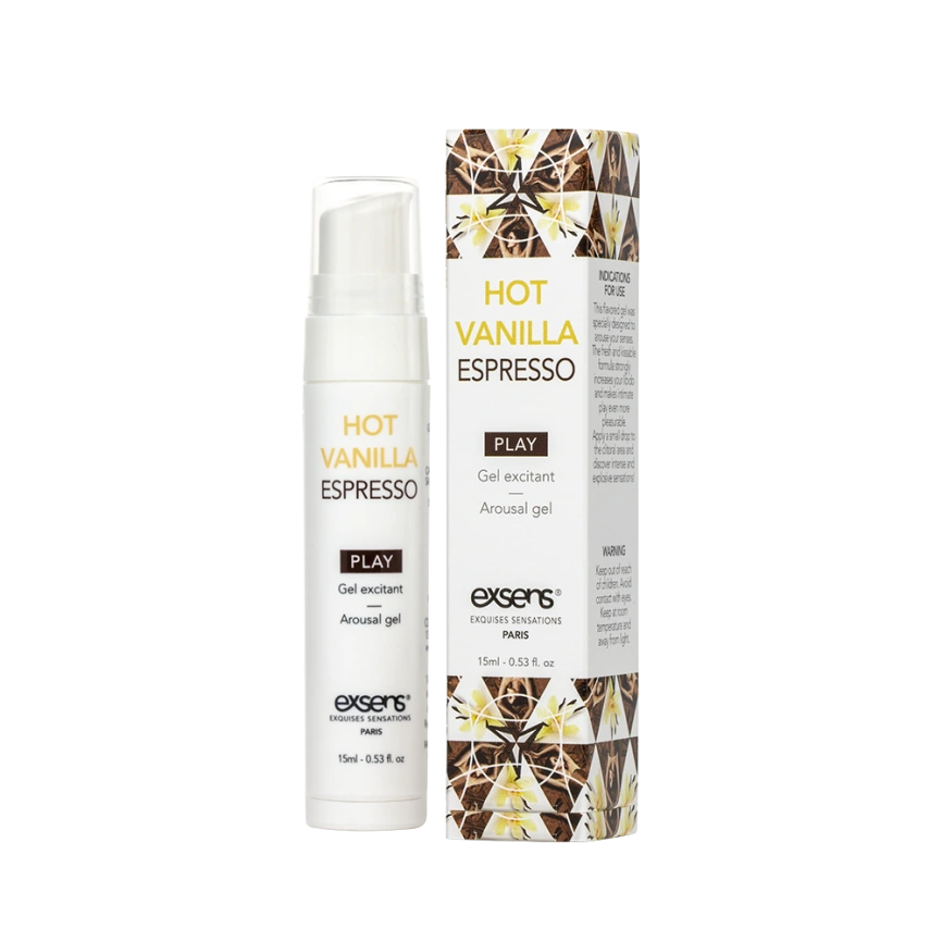 Стимулирующий гель EXSENS Kissable Hot Vanilla Espresso 15мл можно для поцелуев, охлаждающий фото 1