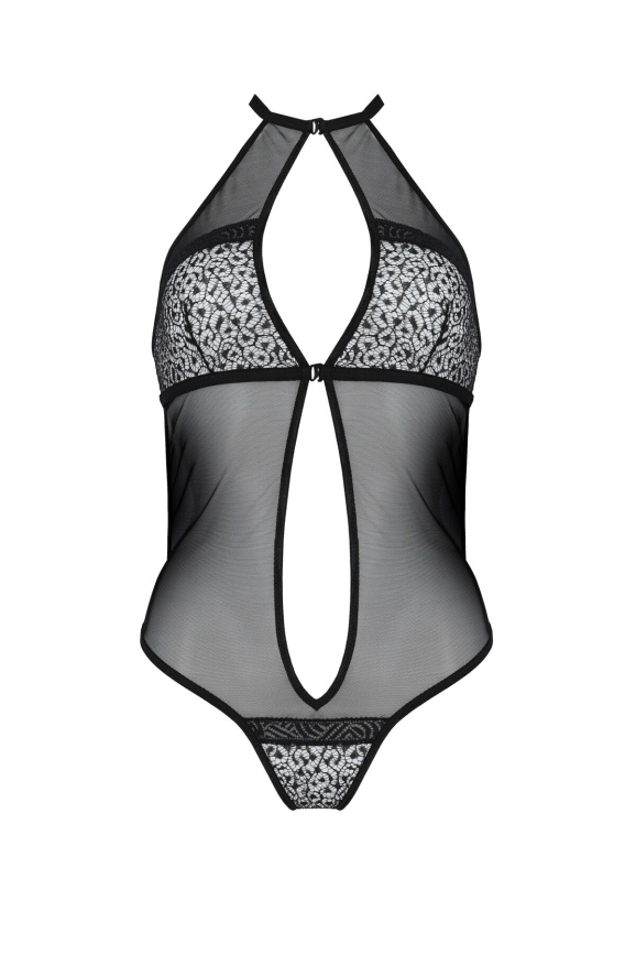 Сітчасте боді з мереживом на грудях Passion SATARA BODY XXL/XXXL black фото 3