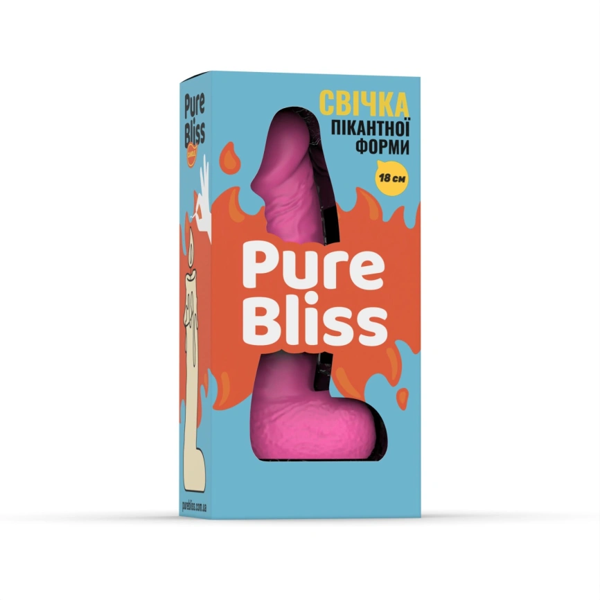 Свеча в виде члена Pure Bliss BIG Pink18 см фото 6