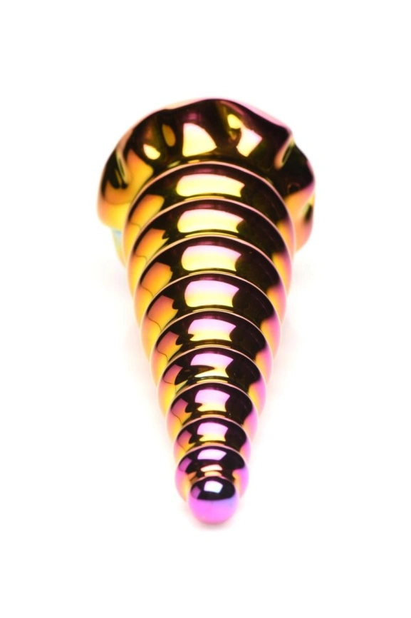 Фэнтезийный стеклянный фаллоимитатор Creature Cocks Twilight Rainbow Glass Dildo, 16 см фото 3