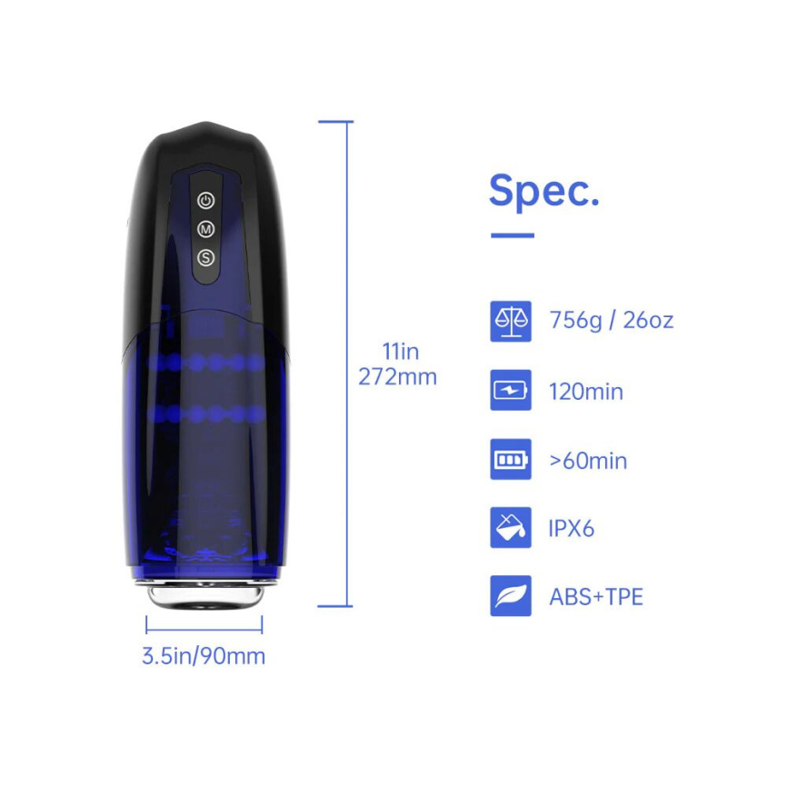 Інтерактивний смарт мастурбатор Magic Motion Xone, імітація фрикцій, 10 режимів, кнопка турбо фото 2