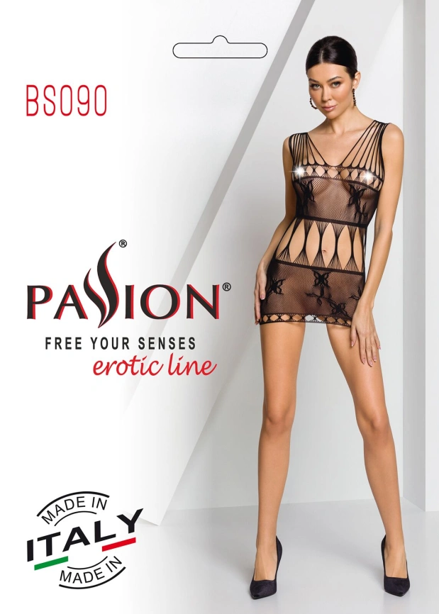 Бодистокинг мини-платье с бабочками Passion BS090 One Size black фото 8