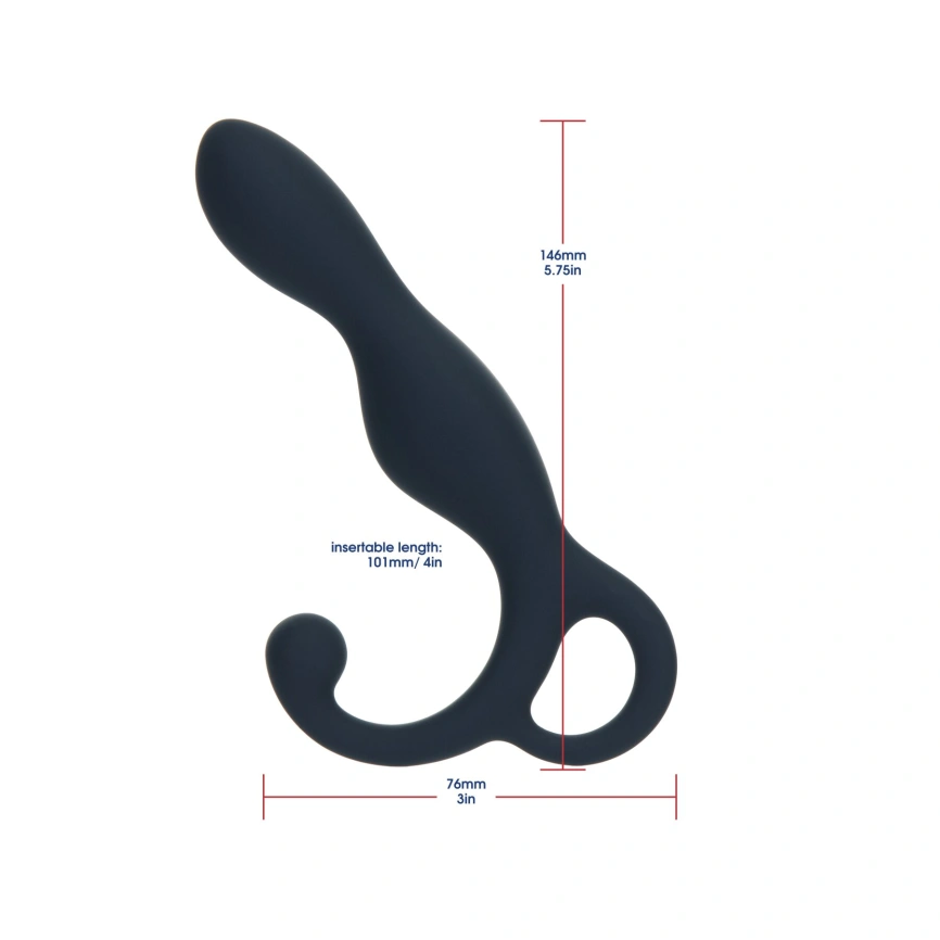 Массажер простаты Lux Active LX1 Anal Trainer 5.75″, Dark Blue, вибропуля в комплекте фото 3