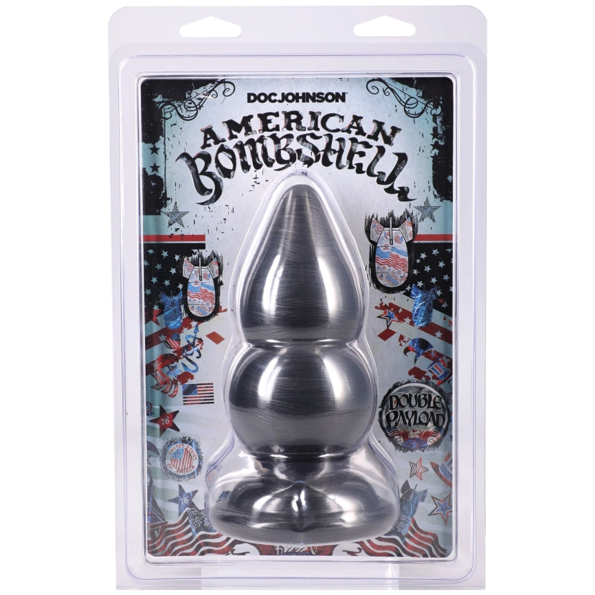 Анальная пробка для фистинга Doc Johnson American Bombshell Double Payload Gun Metal фото 3