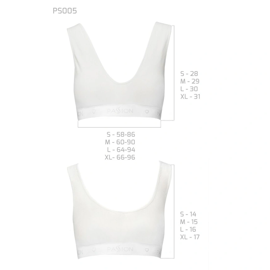 Спортивный топ из эластичного хлопка Passion PS005 TOP M, white фото 13
