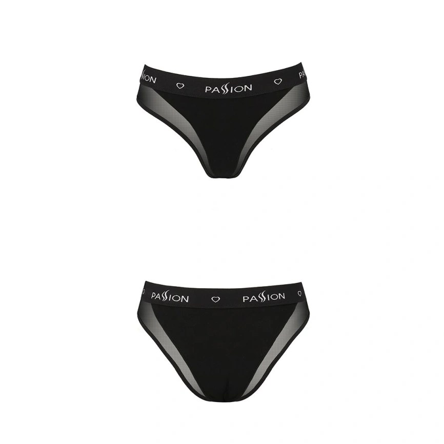 Трусики с прозрачной вставкой Passion PS002 PANTIES M, black фото 12