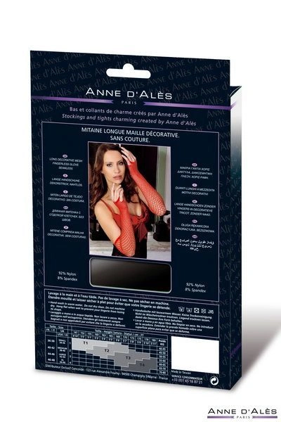 Митенки сетка Anne De Ales Red фото 3
