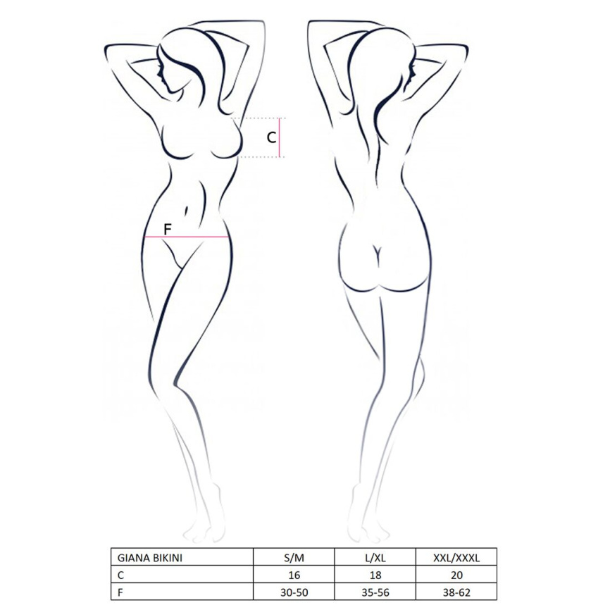 Комплект білизни Passion GIANA BIKINI S/M, black, напівпрозорі ліф і трусики з бантиками фото 4
