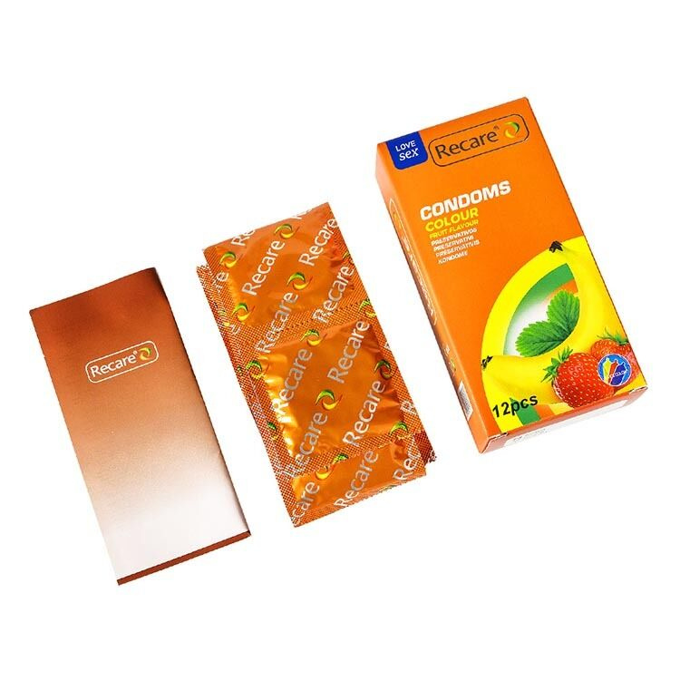 Презервативи Recare Color Fruit Flavour Condoms 12 шт, аромати: м'ята, банан, полуниця фото 3