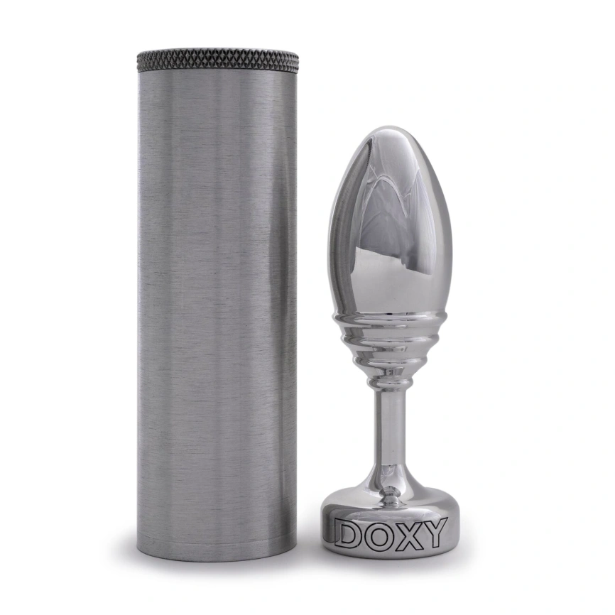 Металлическая анальная пробка DOXY Butt Plug RIBBED, ребристая, диаметр 3,3 см фото 3