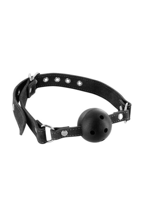 Кляп Fetish Tentation Premium Leather gag with stiff ball фото 1