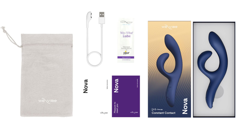Смарт вібратор-кролик We-Vibe Nova Midnight Blue, ергономічний, регульований кут нахилу стовбура фото 6